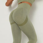 Load image into Gallery viewer, Olive Green Booty Scrunch Contour Leggings - Lirio Fitness

